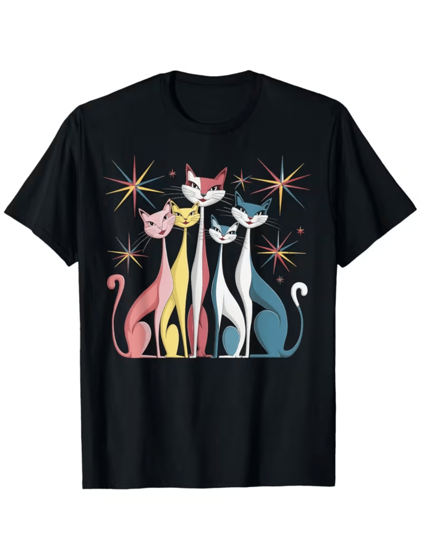 Mens Fashion In The 50S - Kaos Kucing Gaya Vintage Retro Mid-Century