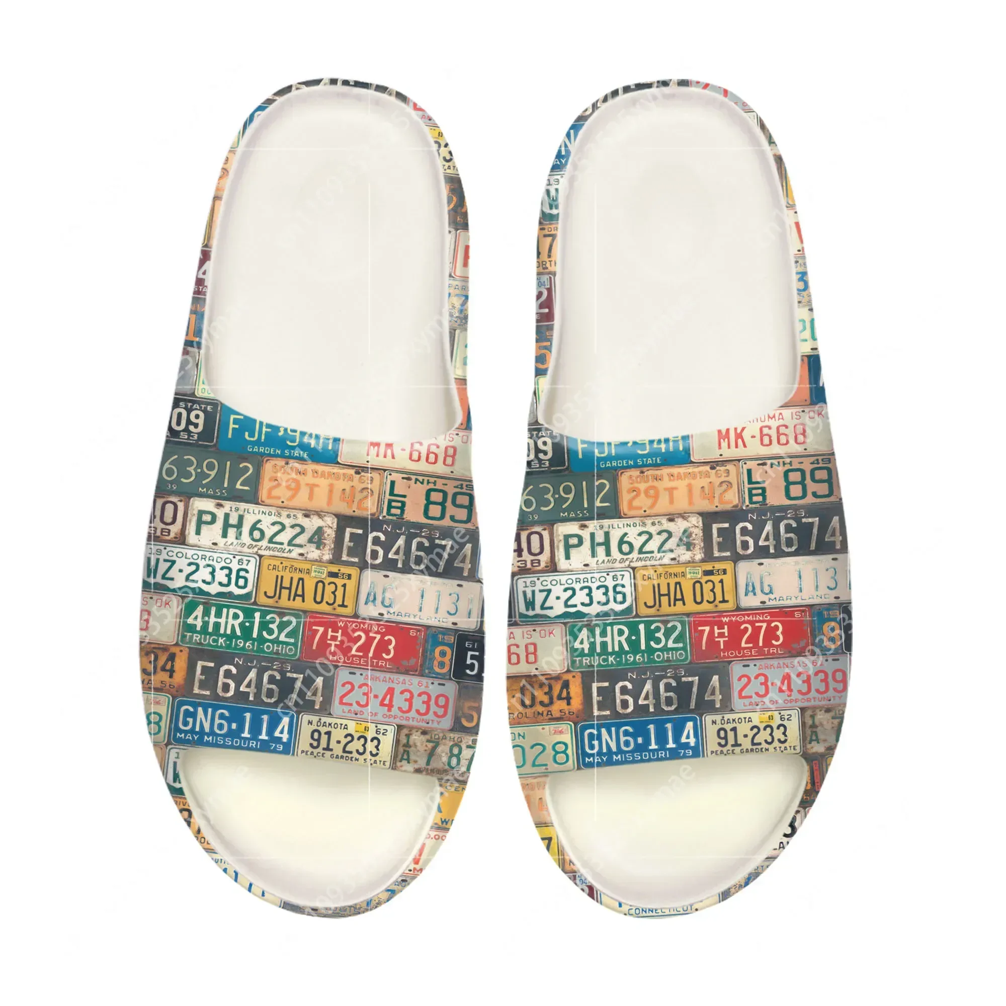 Men'S Fashion Shoes - Sandal Pantai Motif Plat Nomor Kendaraan,