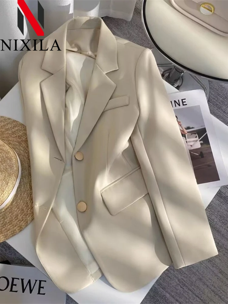 Men'S Fashion X - Blazer Wanita Double Breasted Chic untuk
