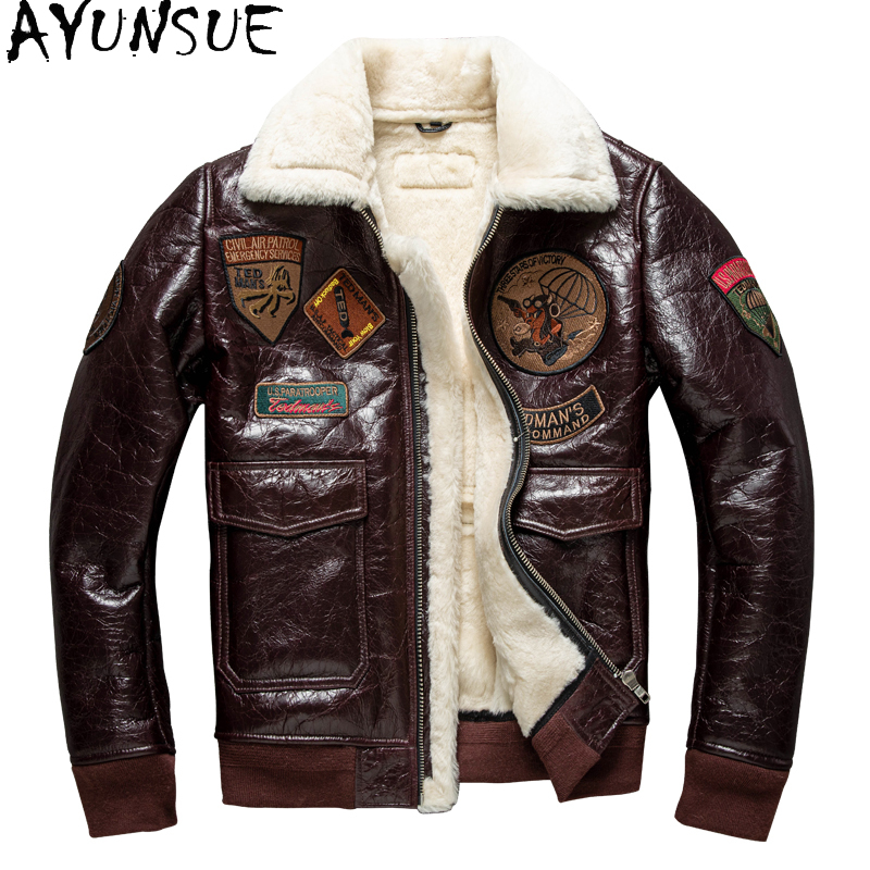 Mens Fashion Bomber Jacket - AYUNSUE jaket kulit musim dingin pria