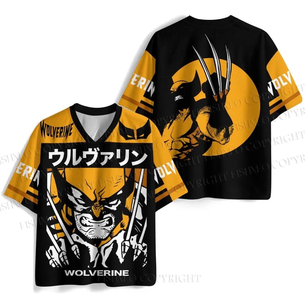 Men'S Fashion X - Kaos Jersey Jaring Superhero Wolverine X-Men