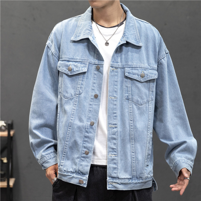 Jaket Denim Baru Mantel Jeans  - Mens Fashion Bomber Jacket ulasan dan harga