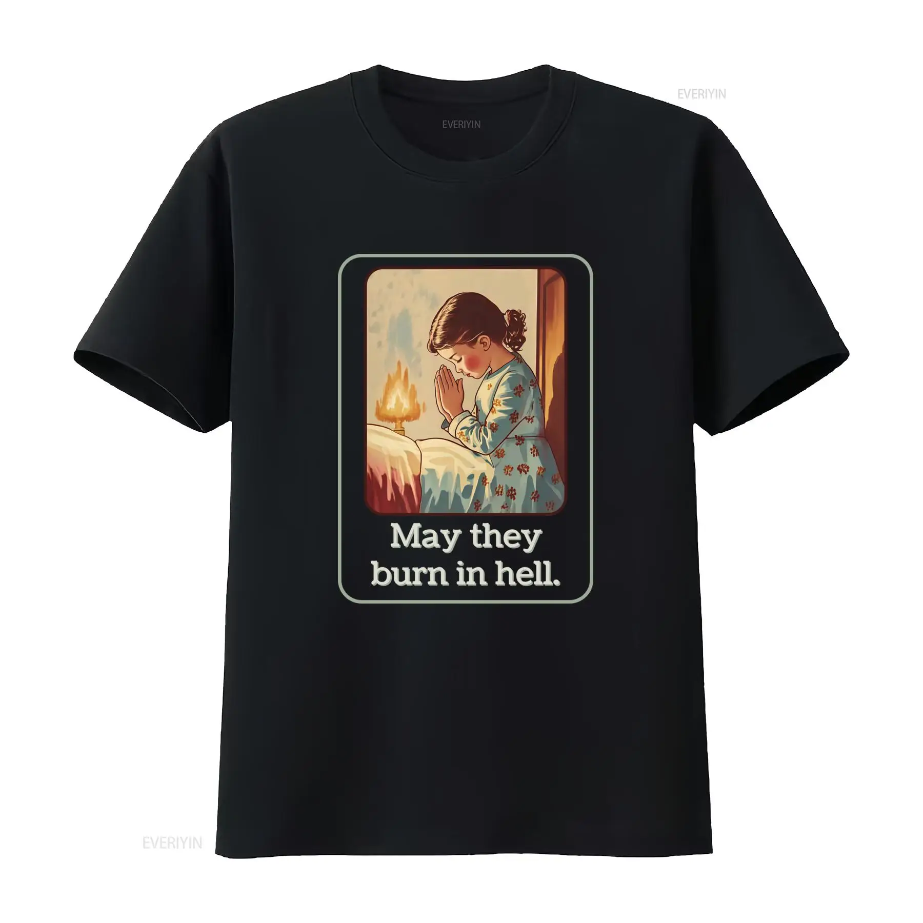 Kaus May They Burn In Hell Luc - Mens Fashion In The 50S ulasan dan harga