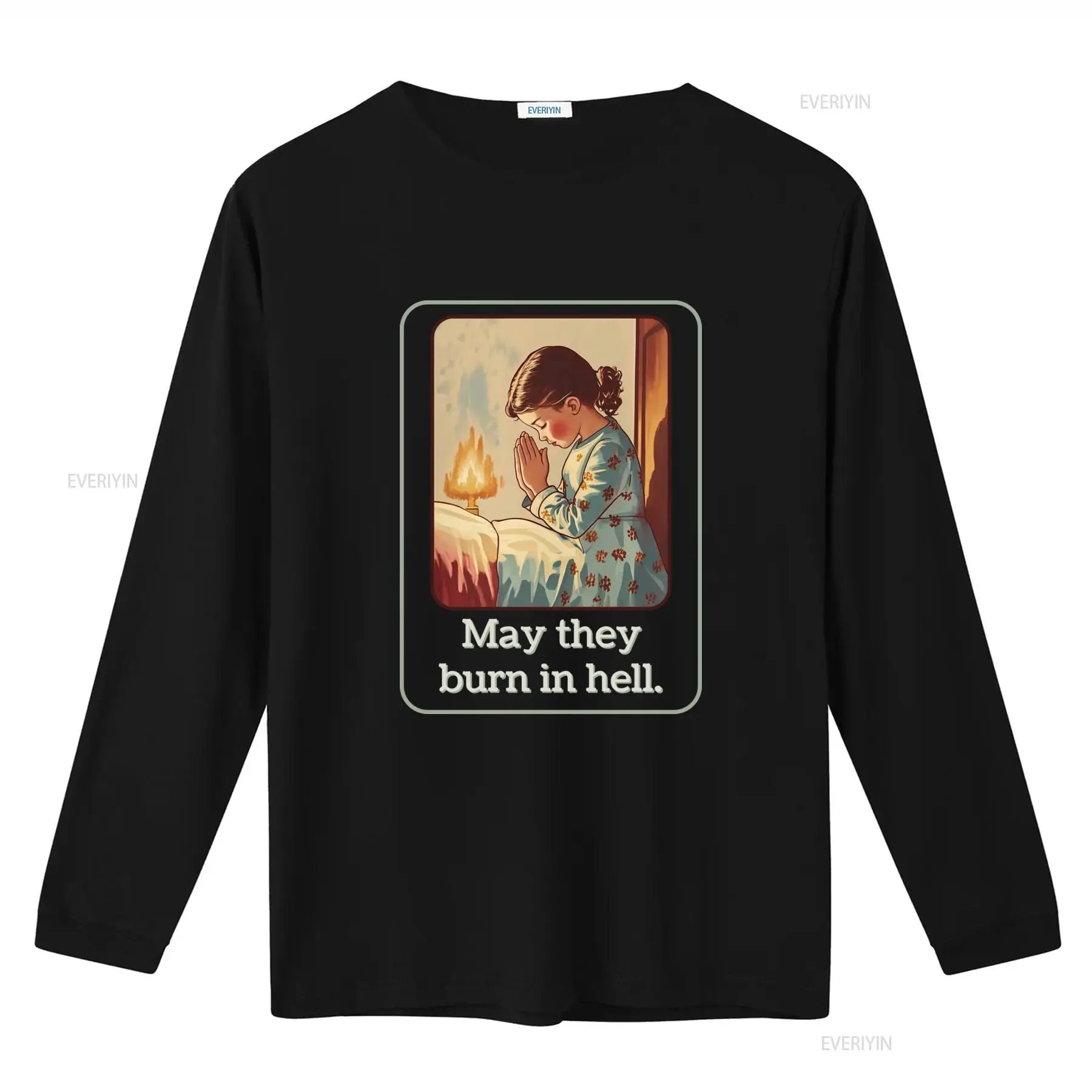 Kaus May They Burn In Hell Luc - Mens Fashion In The 50S ulasan dan harga