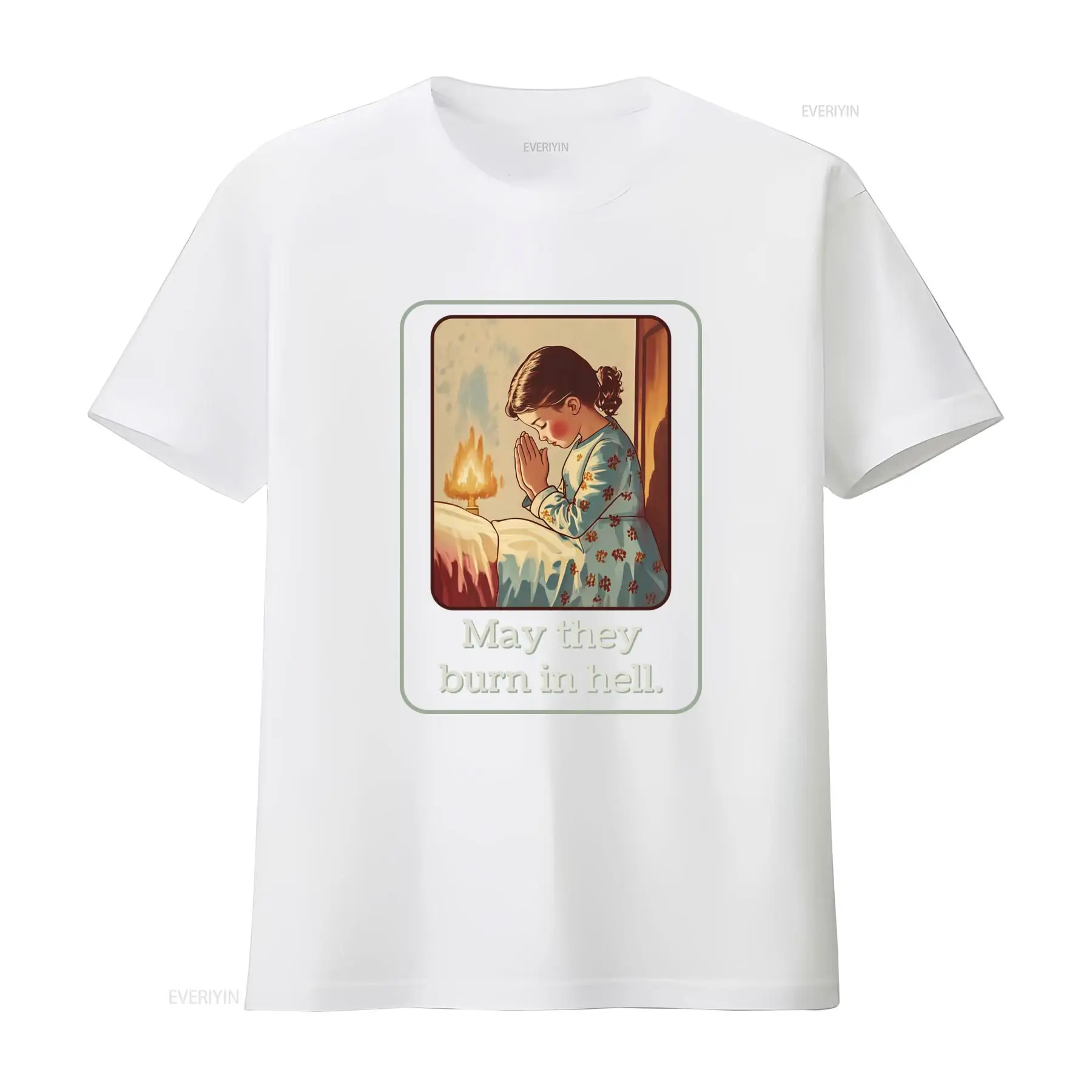 Kaus May They Burn In Hell Luc - Mens Fashion In The 50S ulasan dan harga