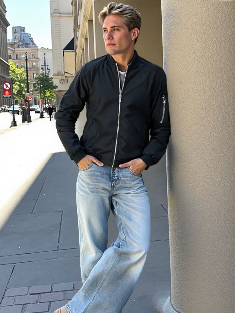 Jaket Windbreaker Pria Musim S - Mens Fashion Bomber Jacket ulasan dan harga