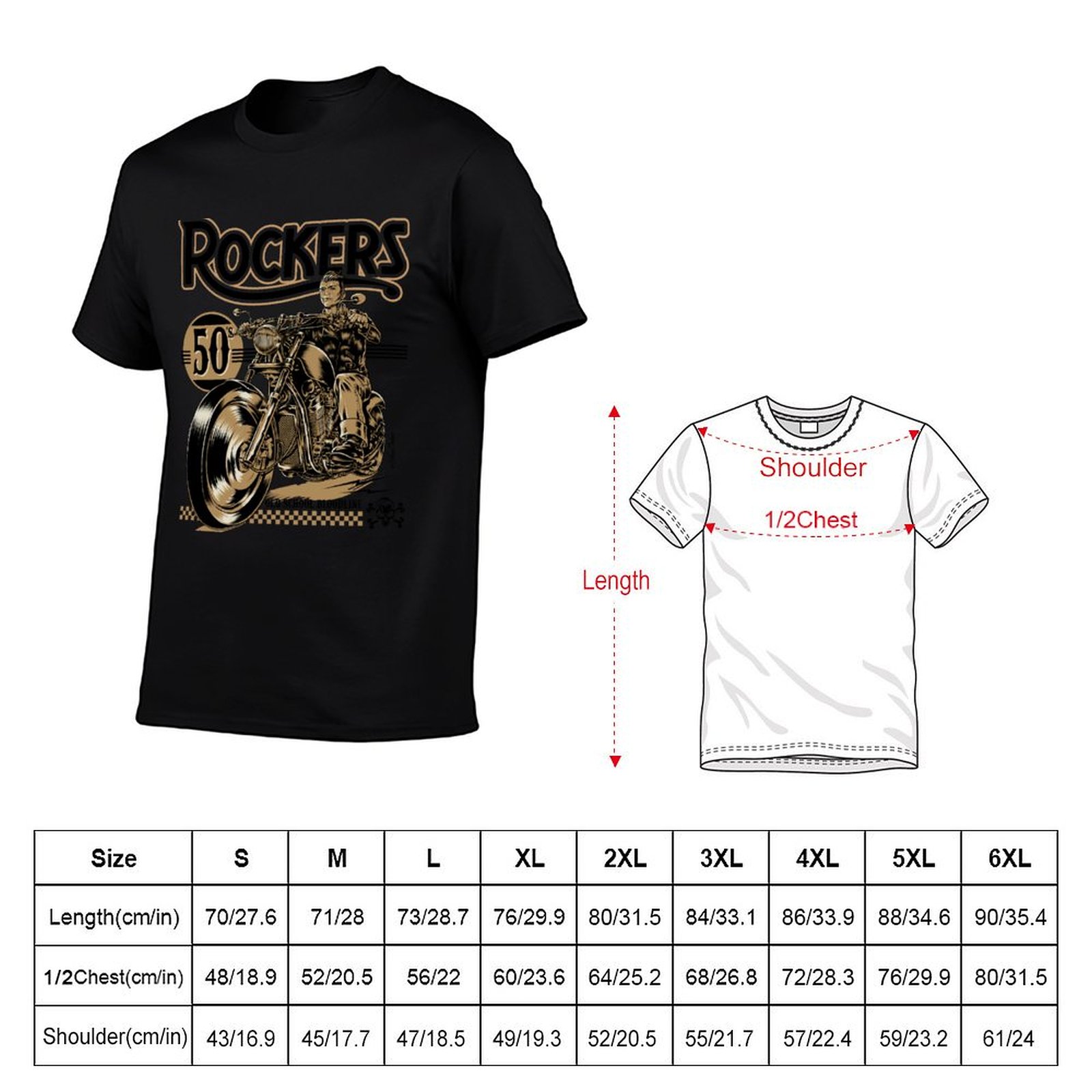 Kaos Rockers 50s Fashion Seder - Mens Fashion In The 50S ulasan dan harga