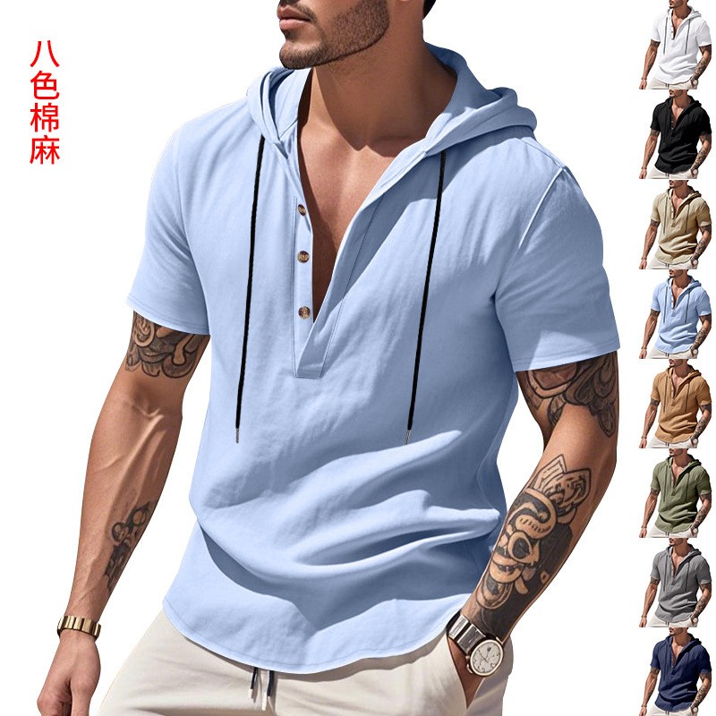 Kemeja Linen Kasual Biru Muda  - Linen Shirt Summer ulasan dan harga
