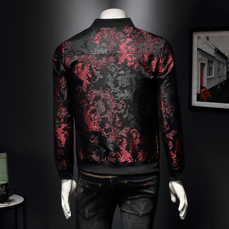 Jaket Bunga Pola Paisley Pria  - Mens Fashion Bomber Jacket ulasan dan harga