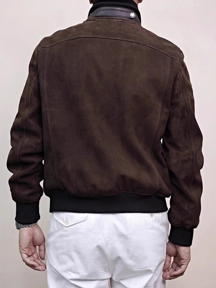 Jaket Kulit Asli Pria Kerah Be - Mens Fashion Bomber Jacket ulasan dan harga