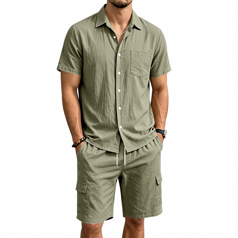Setelan Linen Amerika Musim Pa - Linen Shirt Summer ulasan dan harga